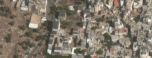 Uma imagem de satélite mostra o hospital Al-Ahli depois que centenas de palestinos foram mortos em uma explosão que autoridades israelenses e palestinas atribuíram umas às outras, em 19 de outubro de 2023. — Foto: Maxar Technologies/Handout via REUTERS