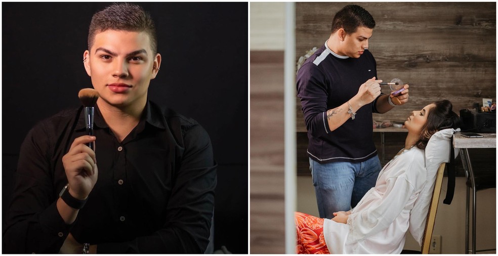 Marcelo Oliveira é maquiador em Santarém, no Pará, e fecha parceria com influenciadoras locais — Foto: Reprodução/Instagram