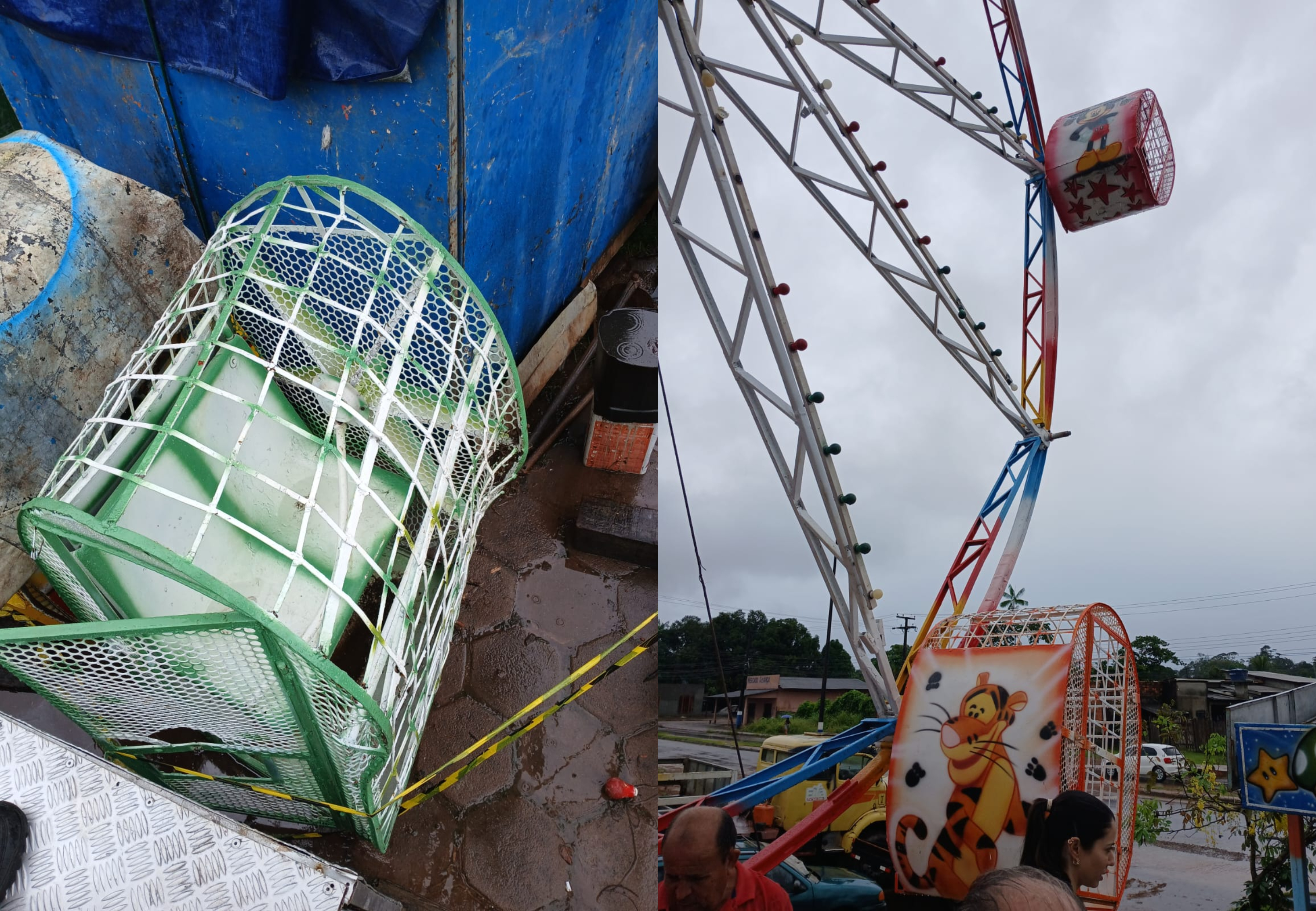 Parque de diversões é interditado após roda gigante cair com jovem e adolescente em Roraima 
