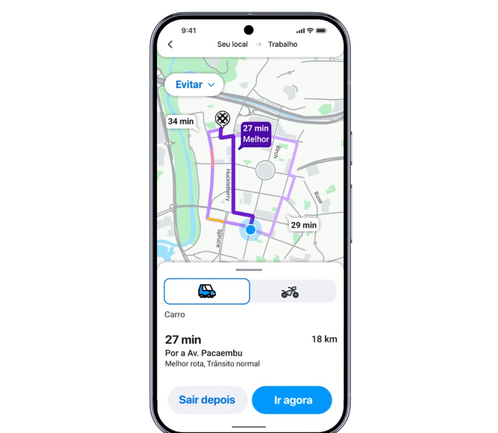 Modo modo no Waze. — Foto: Divulgação/Google