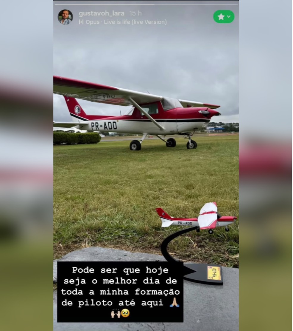 Aluno de escola de aviação que morreu após ritual de banho de óleo no PR sonhava em ser piloto e fez post horas antes de morrer — Foto: Reprodução/Redes Sociais