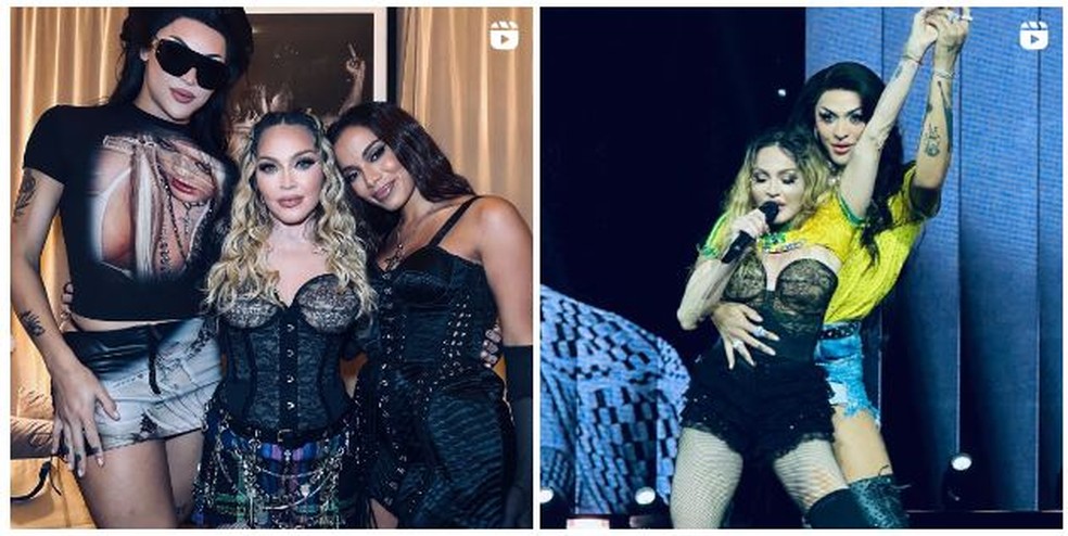 Madonna compartilha fotos com Anitta e Pabllo Vittar aps show  Foto: Reproduo/Instagram