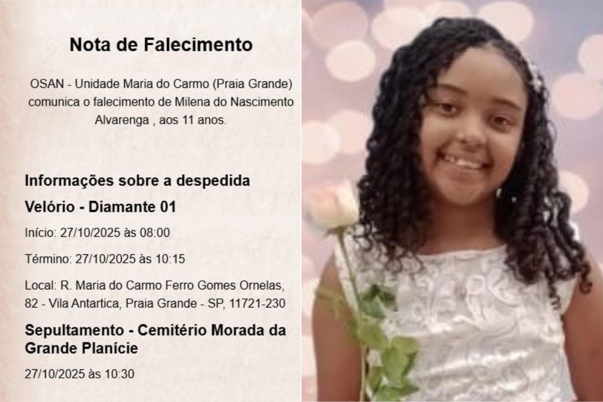 Menina de 11 anos morre com meningite bacteriana tipo C em Praia Grande