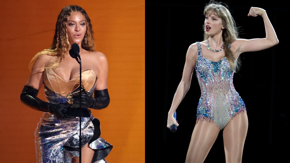Turn 'Renaissance', da Beyonc, pode superar em R$ 2,4 bilhes a arrecadao de 'The Eras Tour', da Taylor Swift.  Foto: Reuters/AP Photo/George Walker IV