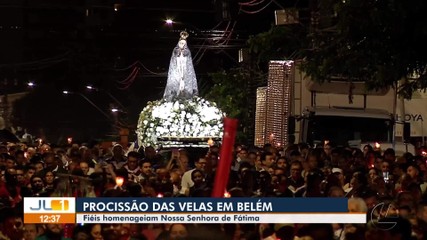 Fiéis homenageiam Nossa Senhora de Fátima com a Procissão das Velas em Belém
