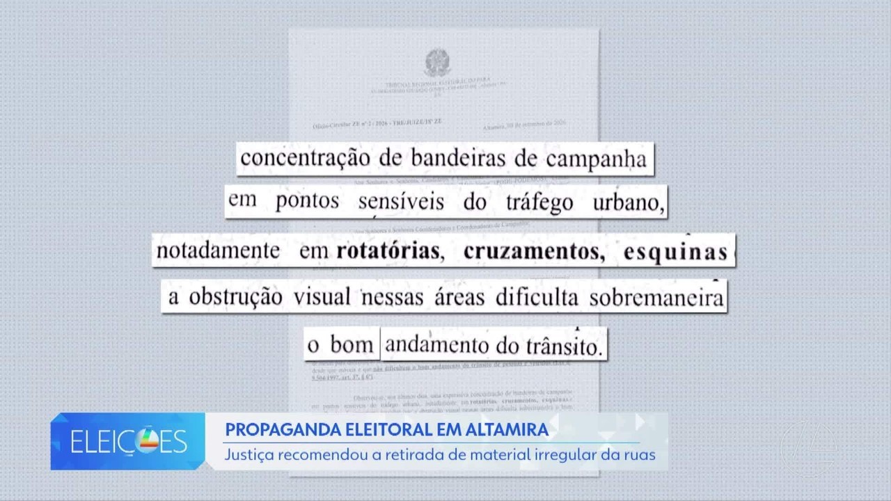 Justiça determina retirada de propaganda eleitoral irregular de ruas e avenidas de Paragominas