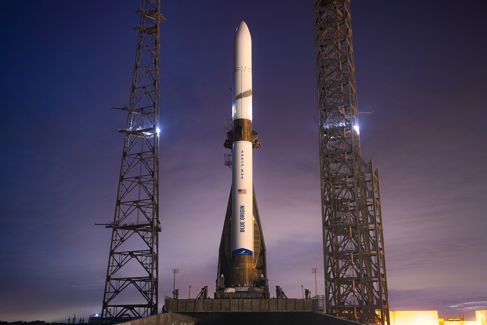 New Glenn, da Blue Origin, em foto divulgada em 6 de janeiro de 2025 — Foto: Divulgação/Blue Origin