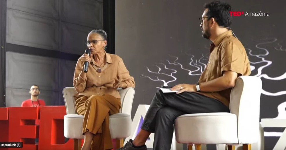 Ministra Marina Silva no evento TEDxAmazônia, em Manaus — Foto: Reprodução/Youtube/TEDxAmazônia