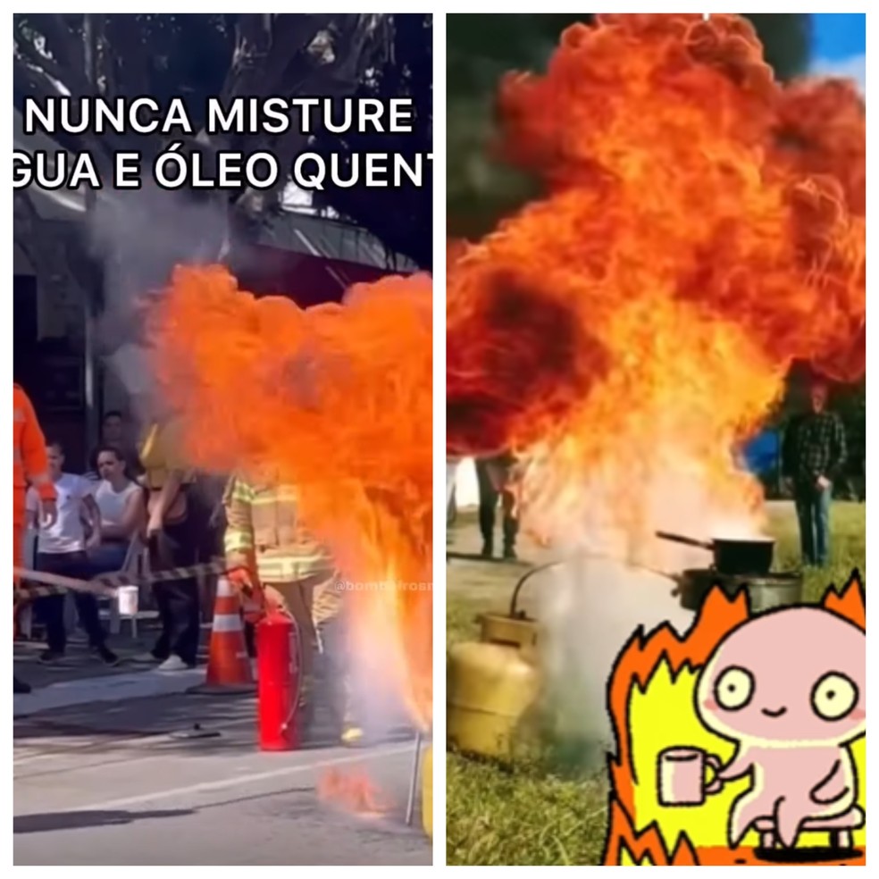 Vídeos nas redes sociais divulgados pelos bombeiros alertam para o perigo — Foto: Reprodução