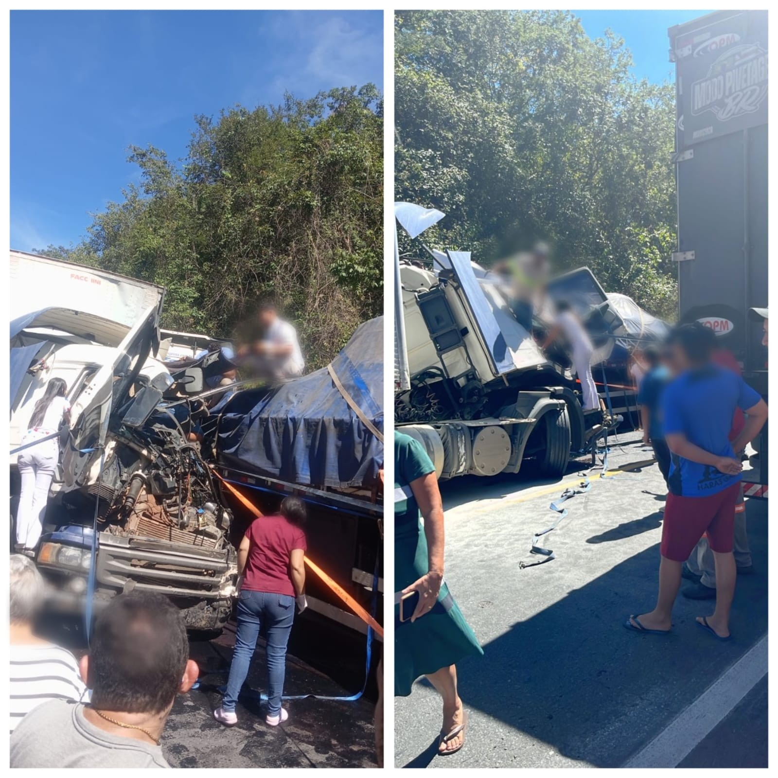 Uma pessoa morre após acidente envolvendo dois caminhões, carreta e ônibus na BR-251, em Padre Carvalho