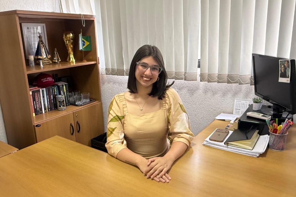 Eduarda Campopiano (PL), eleita como deputada estadual mais votada de S&atilde;o Paulo com 1,9 milh&atilde;o de votos &mdash; Foto: Yasmin Braga/TV Tribuna