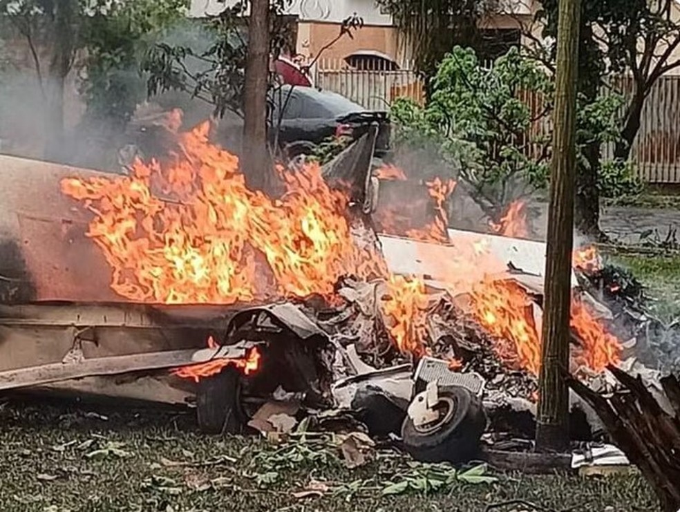 Avião de pequeno porte cai em Jaboticabal — Foto: Arquivo pessoal