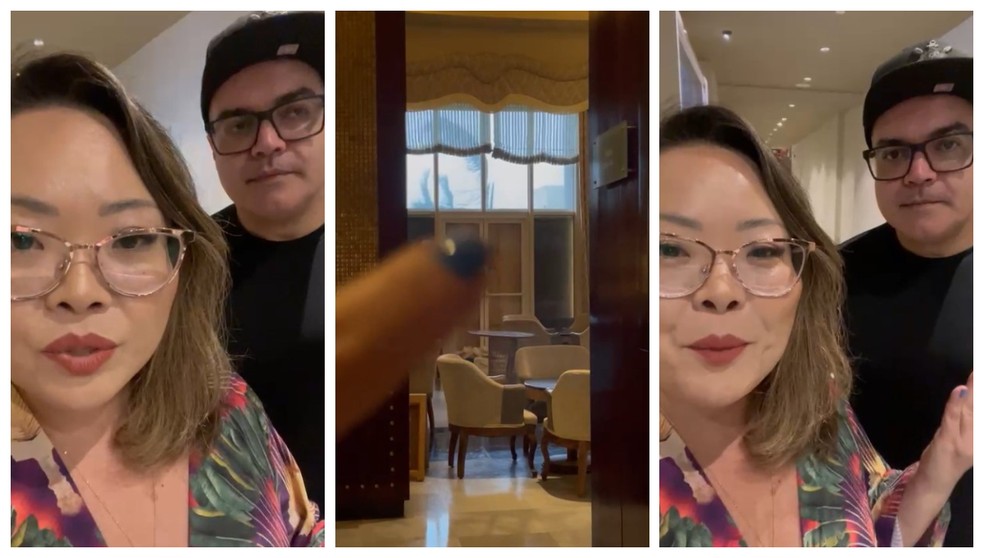 Moradores de São Bernardo, hospedados em resort na Jamaica, temem a aproximação do furacão Melissa — Foto: Montagem/g1/Arquivo pessoal