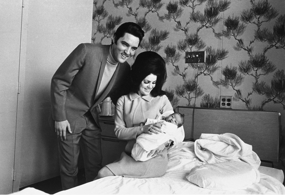 Elvis Presley, Priscilla e Lisa Marie — Foto: Perry Aycock/AP