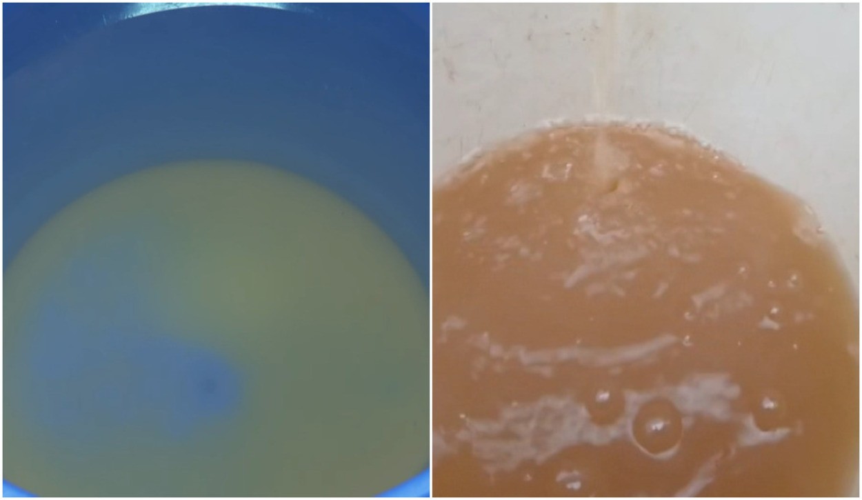 Água amarelada e com areia preocupa cidade no interior de SP: 'Mão fica toda oleosa'; VÍDEO