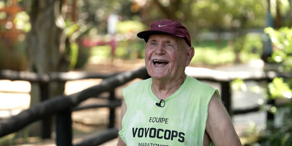 Vovô maratonista vai correr 35ª São Silvestre — Foto: Reprodução/TV Globo