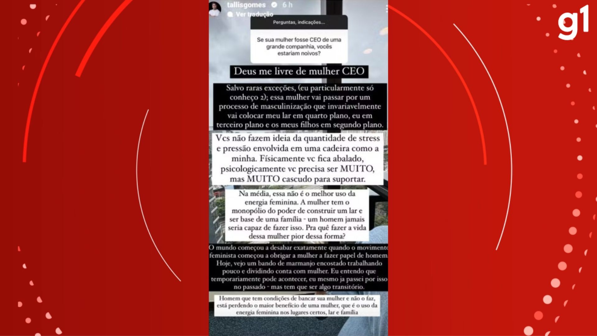 Tallis Gomes tem palestra em Porto Alegre cancelada após postar 'Deus me livre de mulher CEO' 