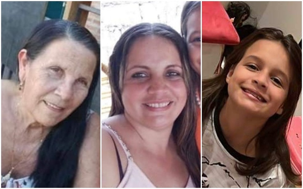 Anésia Ribeiro de Lima, Aline de Lima Trindade e Ana Clara de Lima Trindade morreram após batida entre carros, em Palmares Paulista (SP) — Foto: Arquivo pessoal
