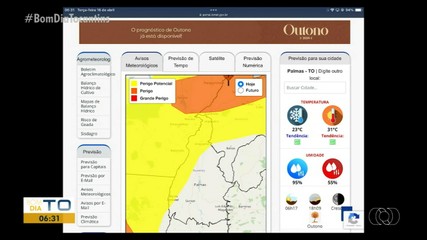 Veja como fica o clima nesta terça-feira (16) no Tocantins