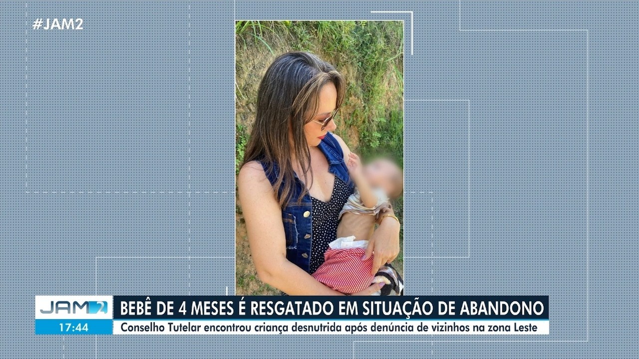 Bebê de 4 meses é resgatado desnutrido e desidratado após denúncia de vizinhos em Manaus