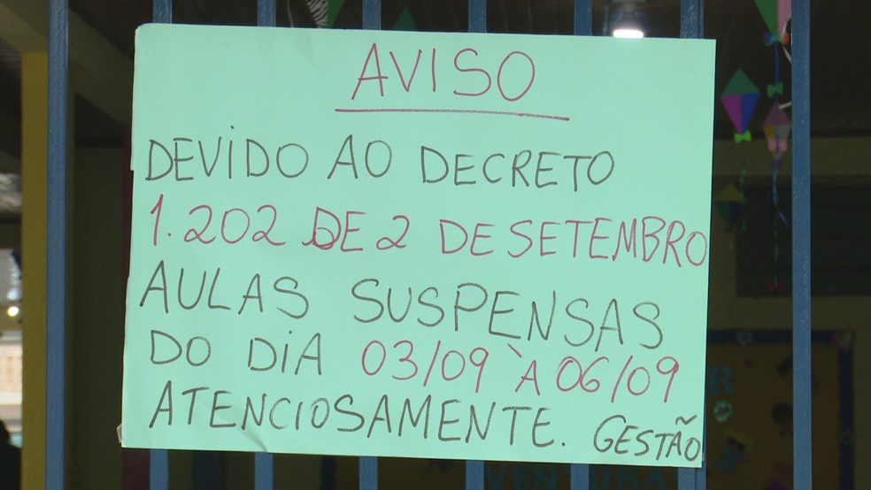Aulas são suspensas em escolas do município de Rio Branco por causa da poluição do ar — Foto: José Rodinei/Rede Amazônica