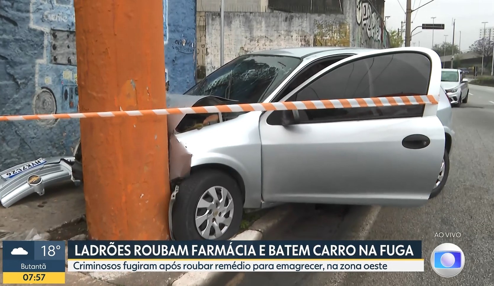 Suspeitos roubam canetas emagrecedoras de farmácia no bairro do Sumaré, em SP, e fogem por 10 km até baterem o carro