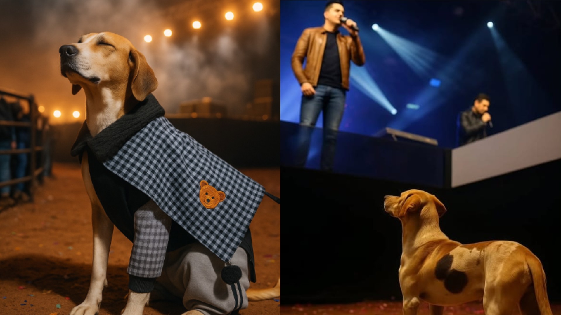 VÍDEO: Vinícius, da dupla com João Bosco, adota cachorro caramelo que assistiu show sertanejo