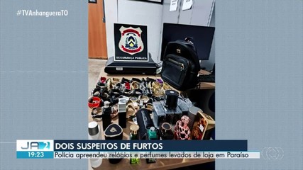 Dois suspeitos de furtos em loja são presos com perfumes e relógios em Paraíso