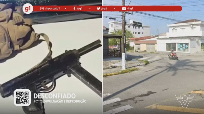 G1 em 1 minuto - Santos: Motorista joga carro contra viatura ao desconfiar de passageiros