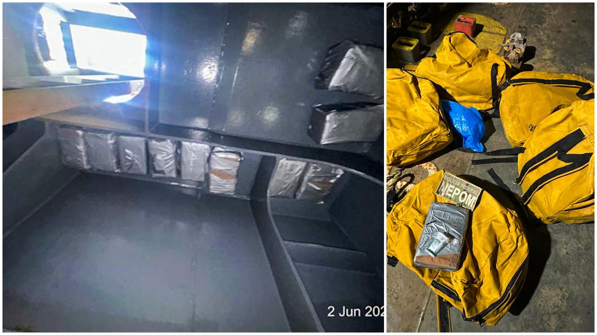 PF apreende 80kg de cocaína em navio com destino à Europa, próximo à costa do Ceará