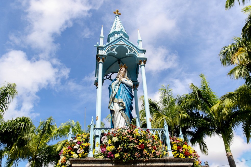 Imagem de Nossa Senhora da Conceição, localizada no Morro da Conceição, na Zona Norte do Recife — Foto: Marlon Costa/Pernambuco Press