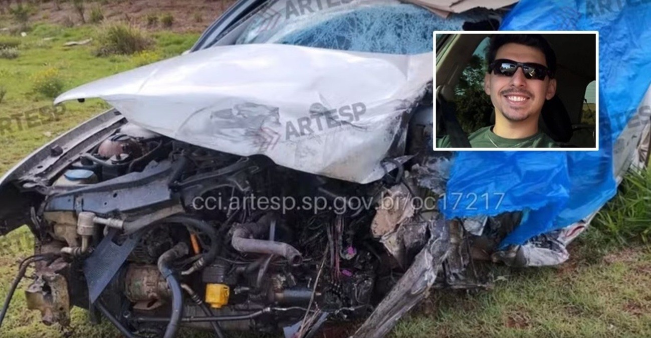 Motorista de 26 anos morre em grave acidente entre carro e carreta na Rodovia SP-191