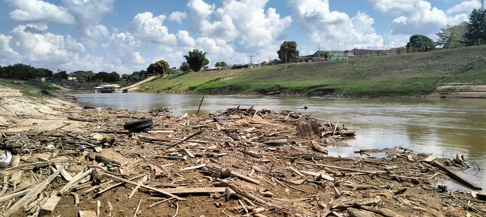 Rio Acre na capital abaixo dos 2 metros  — Foto: Arquivo/Defesa Civil de Rio Branco