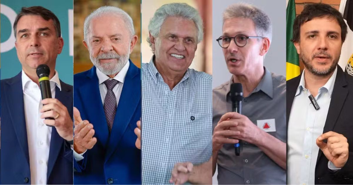 Quaest no Paraná: Flávio Bolsonaro, 41%; Lula, 23%;  Ronaldo Caiado, 5%; Romeu Zema, 3%; e Renan Santos, 2%