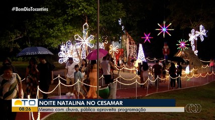 Decoração natalina do Parque Cesamar encanta visitantes mesmo com clima de chuva