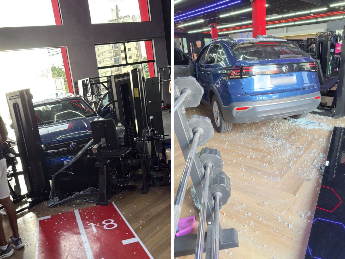 Carro invade academia e deixa uma pessoa ferida em Campinas