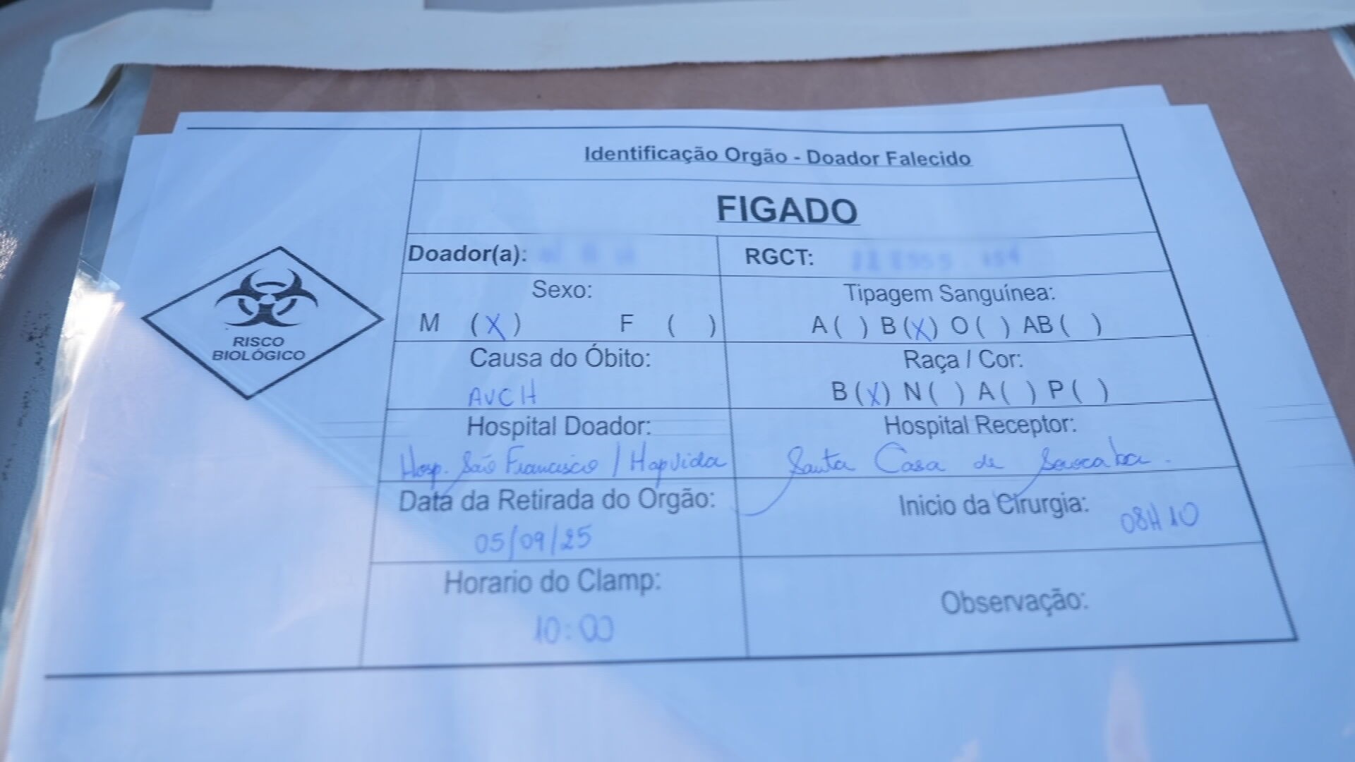 Três horas e meia após a oferta, transplante de fígado em Sorocaba mobiliza equipe médica em tempo recorde