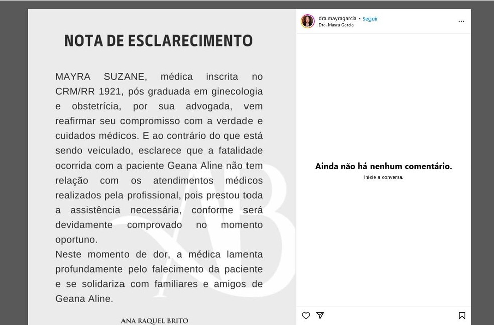 Nas redes sociais, médica que tentou colocar DIU falou sobre ocaso | Foto: Reprodução/Instagram