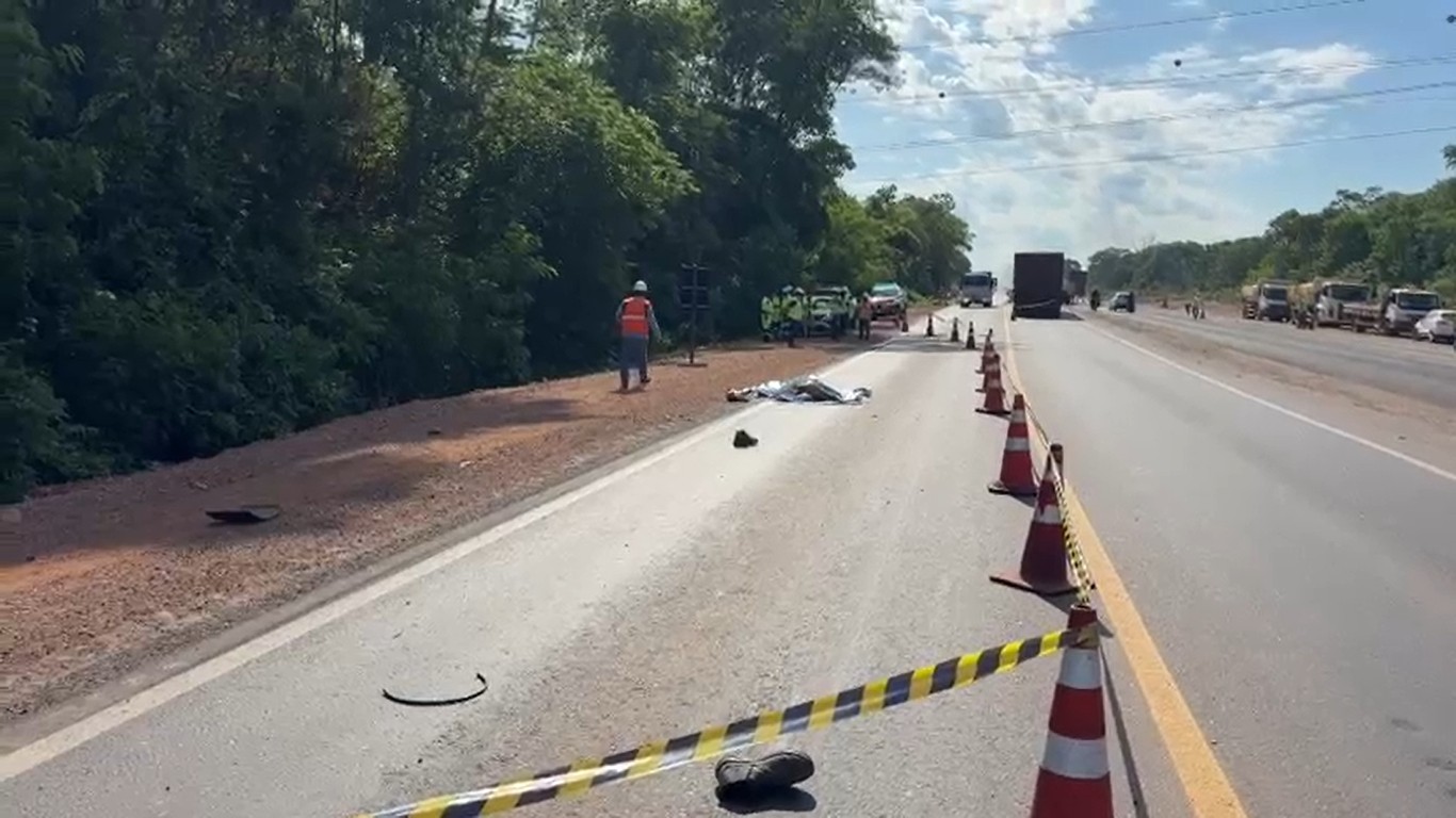 Trabalhador morre após ser atropelado por caminhão durante serviço na BR-070 em MT