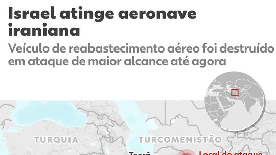 Israel diz ter atingido aeronave no irã, a cerca de 2.300 km