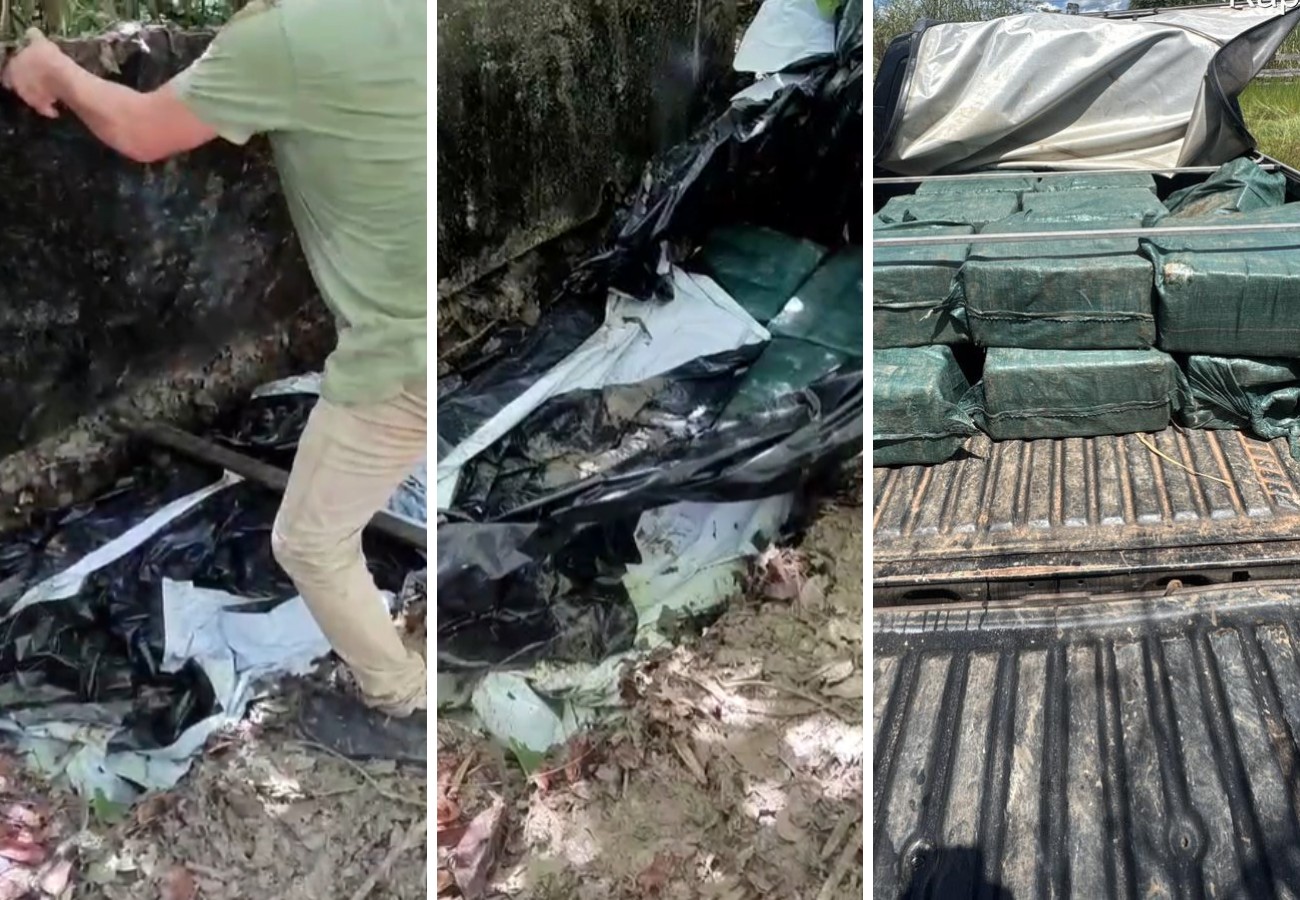 Operação contra o tráfico internacional no TO prende três e apreende cocaína escondida em buraco na mata