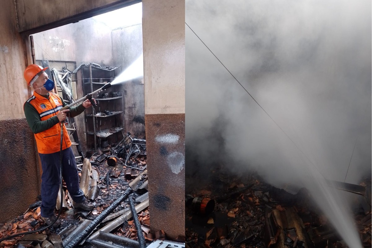 Curto-circuito provoca incêndio em comércio de Ribeirão Branco