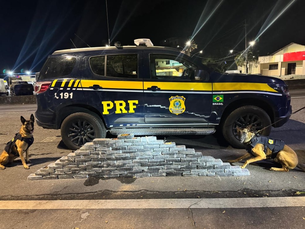 Mais de 100 kg de cocaína apreendidos na Via Dutra — Foto: Divulgação/PRF