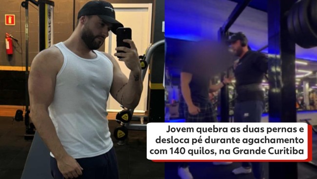 Jovem quebra as duas pernas e desloca pé durante agachamento com 140 quilos