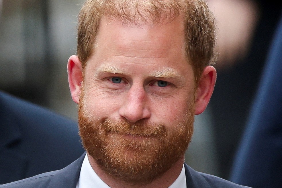 O príncipe britânico Harry comparece a tribunal no Reino Unido, em 9 de abril de 2025. — Foto: Reuters/Isabel Infantes