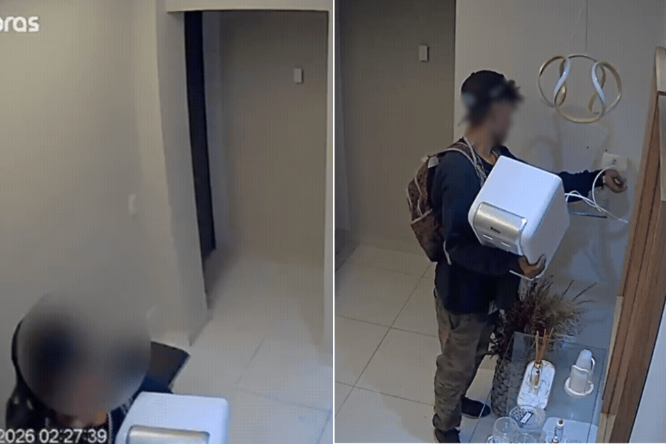 Criminoso cobre câmera, furta consultório e deixa prejuízo de R$ 35 mil no litoral de SP; VÍDEO