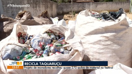Projeto recolhe 270 kg de materiais recicláveis durante o Festival de Taquaruçu