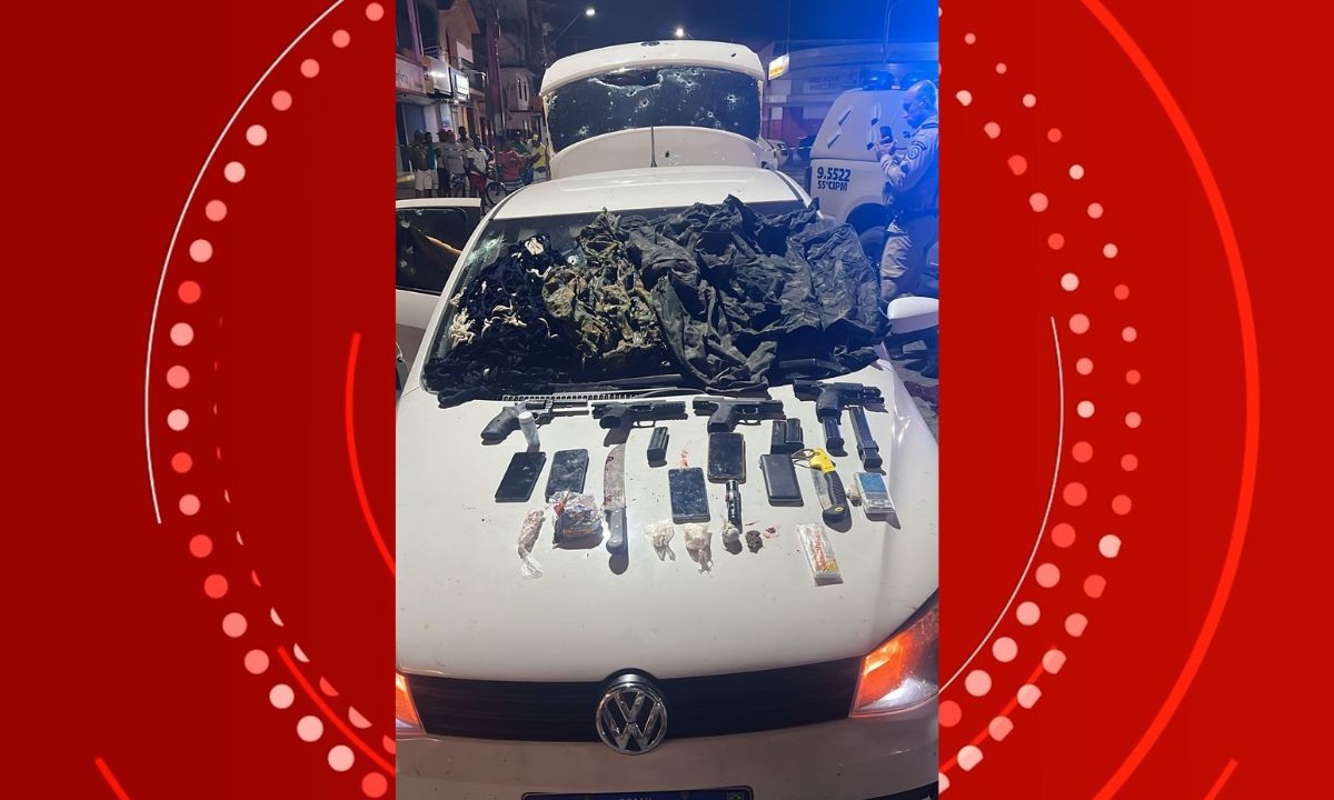 Troca de tiros entre suspeitos e policiais militares termina com quatro mortos na BA; vídeos mostram momentos de terror