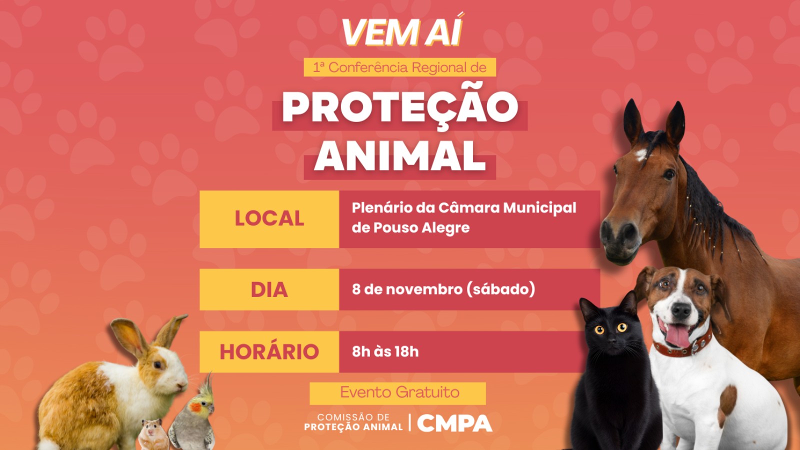 Câmara de Pouso Alegre sedia 1ª Conferência Regional de Proteção Animal