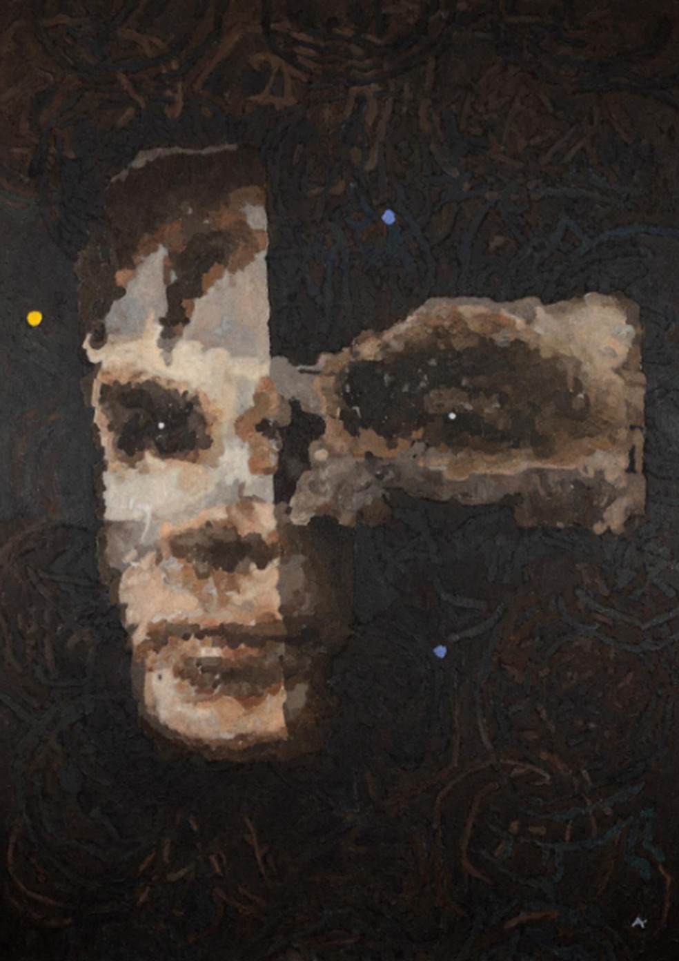Retrato do matemático inglês Alan Turing feito por robô — Foto: Sotheby's Digital Art Sale/Reprodução